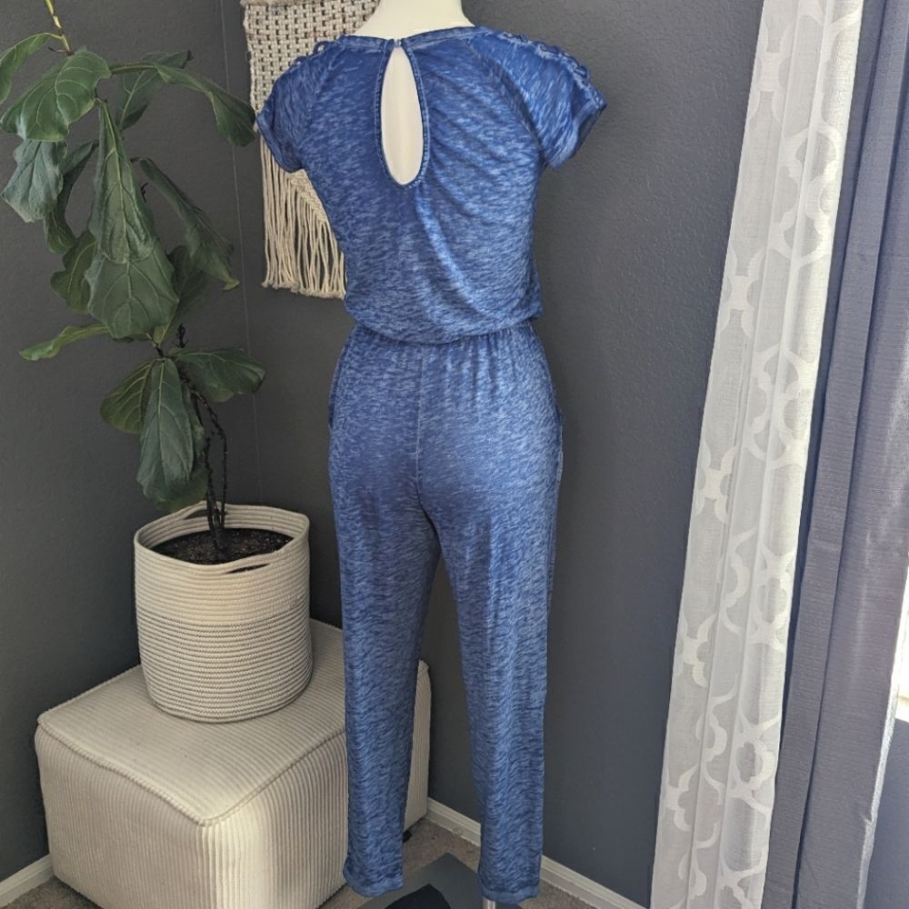 Derek Heart Blue Jumpsuit - Picture 2 of 10
